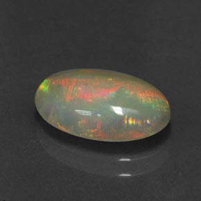 2.04캐럿 천연 멀티컬러 오팔, 타원형 컷, 13×8.6 mm, 투명한