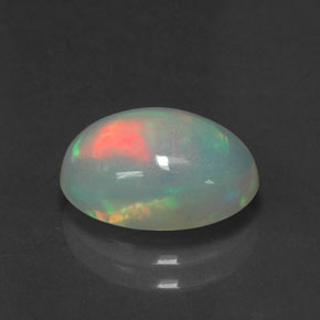 2.06캐럿 천연 멀티컬러 오팔, 투명한, 11.6×8.6 mm, 투명/반투명