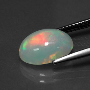 2.06캐럿 천연 멀티컬러 오팔, 투명한, 11.6×8.6 mm, 투명/반투명