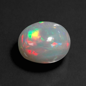 4.41캐럿 천연 멀티컬러 오팔, 타원형 컷, 11.6×10.4 mm, 투명한