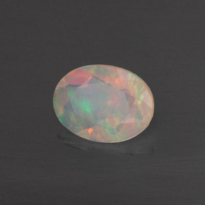 0.70캐럿 천연 멀티컬러 오팔, 투명한, 8.2×6.2 mm, 투명/반투명