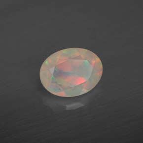 0.83캐럿 천연 멀티컬러 오팔, 투명한, 7.9×6 mm, 투명/반투명