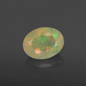 0.84캐럿 천연 멀티컬러 오팔, 투명한, 8×6.1 mm, 투명/반투명