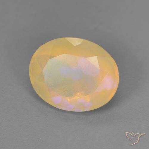 1.59ct 자연스러운 다색 오팔, 타원형, 투명한
