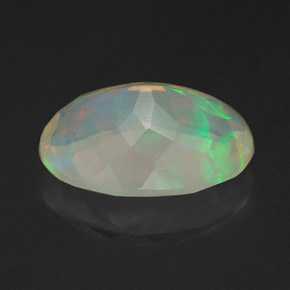 1.67캐럿 천연 멀티컬러 오팔, 타원형 컷, 10.8×7.8 mm, 투명한