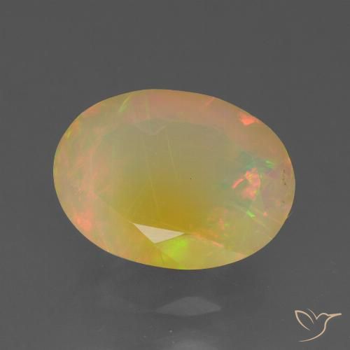 1.81ct 자연스러운 다색 오팔, 타원형, 투명한