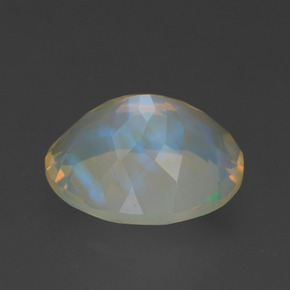 1.68캐럿 천연 멀티컬러 오팔, 타원형 컷, 10.2×8.1 mm, 투명한