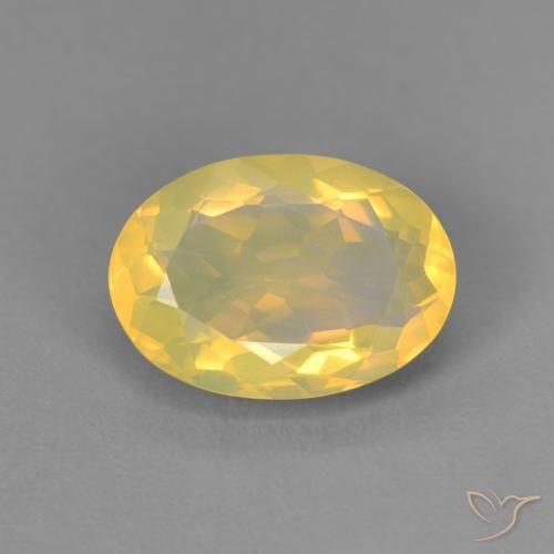 1.45캐럿 천연 멀티컬러 오팔, 타원형 컷, 10.4×7.4 mm, 투명한