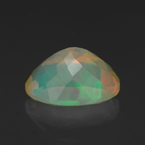1.96캐럿 천연 멀티컬러 오팔, 타원형 컷, 10.5×7.6 mm, 투명한