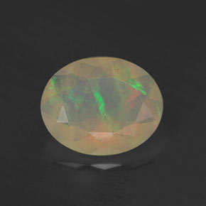 1.27캐럿 천연 멀티컬러 오팔, 투명한, 10.1×8.1 mm, 투명/반투명
