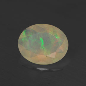 1.27캐럿 천연 멀티컬러 오팔, 투명한, 10.1×8.1 mm, 투명/반투명