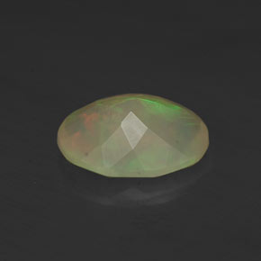 1.27캐럿 천연 멀티컬러 오팔, 투명한, 10.1×8.1 mm, 투명/반투명