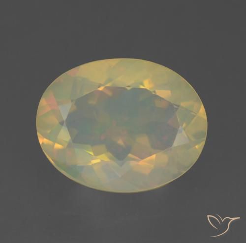 1.59ct 자연스러운 다색 오팔, 타원형, 투명한