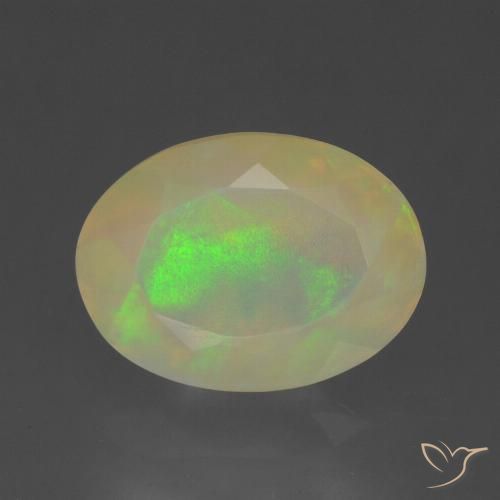 1.60ct 자연스러운 다색 오팔, 타원형, 투명한