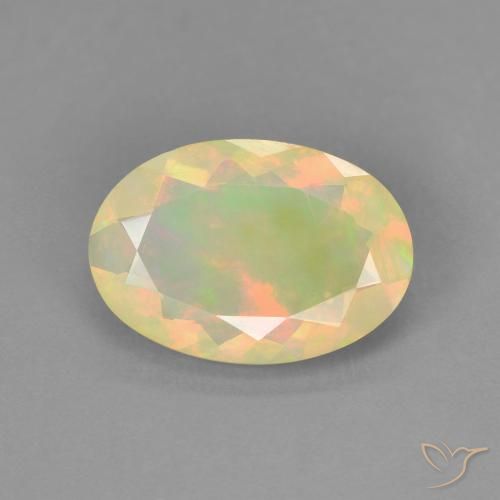 1.41ct 자연스러운 다색 오팔, 타원형, 투명한