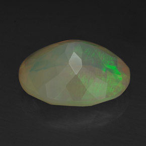 2.18캐럿 천연 멀티컬러 오팔, 투명한, 11.1×9.1 mm, 투명/반투명