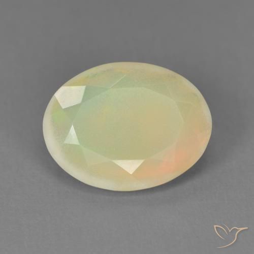 1.96ct 자연스러운 다색 오팔, 타원형, 투명한