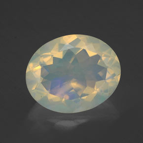 2.19캐럿 천연 멀티컬러 오팔, 타원형 컷, 11.2×9.1 mm, 투명한