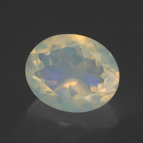 2.19캐럿 천연 멀티컬러 오팔, 타원형 컷, 11.2×9.1 mm, 투명한