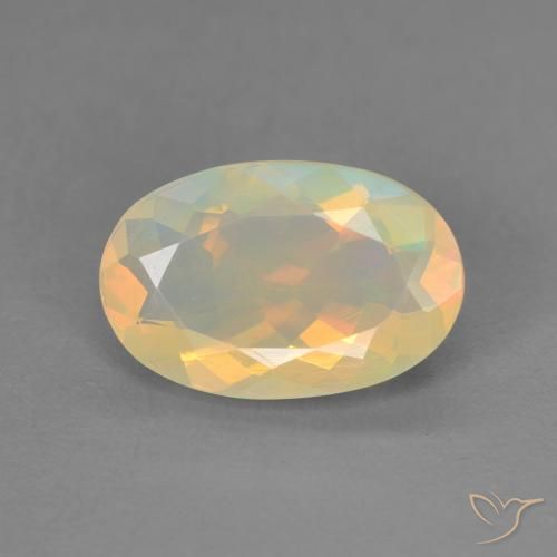 1.42ct 자연스러운 다색 오팔, 타원형, 투명한