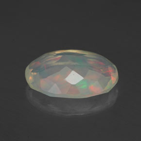 1.54캐럿 천연 멀티컬러 오팔, 타원형 컷, 10.8×7.8 mm, 투명한