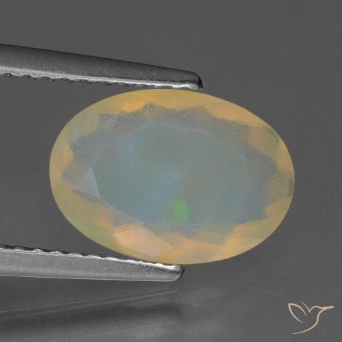 1.61ct 자연스러운 다색 오팔, 타원형, 투명한