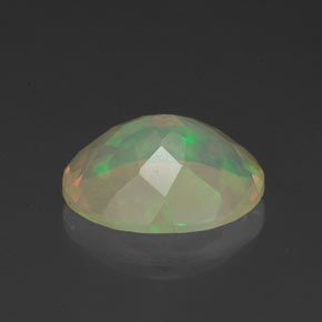 1.37캐럿 천연 멀티컬러 오팔, 타원형 컷, 10×8.1 mm, 투명한