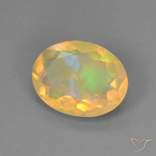 1.69ct 자연스러운 다색 오팔, 타원형, 투명한