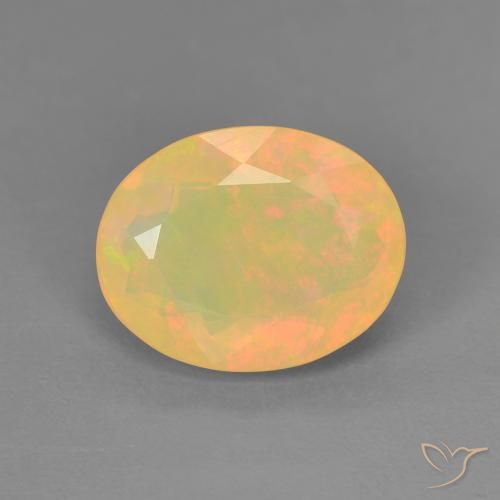 1.75ct 자연스러운 다색 오팔, 타원형, 투명한