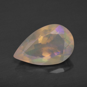 1.67캐럿 천연 멀티컬러 오팔, 배 모양, 12.1×7.7 mm, 투명한