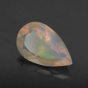 1.67캐럿 천연 멀티컬러 오팔, 배 모양, 12.1×7.7 mm, 투명한