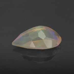 1.67캐럿 천연 멀티컬러 오팔, 배 모양, 12.1×7.7 mm, 투명한