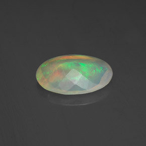 1.06캐럿 천연 멀티컬러 오팔, 투명한, 10.6×7.6 mm, 투명/반투명