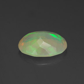 1.36캐럿 천연 멀티컬러 오팔, 투명한, 10.2×7.8 mm, 투명/반투명
