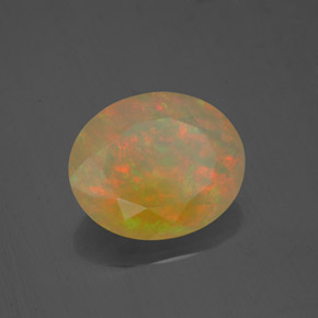 2.16캐럿 천연 멀티컬러 오팔, 투명한, 11.1×9.1 mm, 투명/반투명
