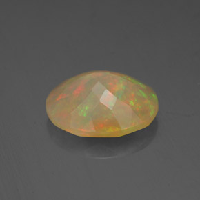 2.16캐럿 천연 멀티컬러 오팔, 투명한, 11.1×9.1 mm, 투명/반투명
