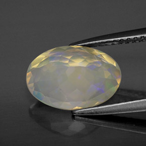 1.78캐럿 천연 멀티컬러 오팔, 타원형 컷, 11.2×7.8 mm, 투명한