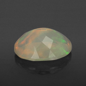 1.59캐럿 천연 멀티컬러 오팔, 타원형 컷, 10.2×8.1 mm, 투명한