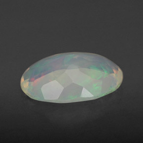 2.27캐럿 천연 멀티컬러 오팔, 타원형 컷, 13×9.1 mm, 투명한