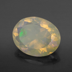 2.34캐럿 천연 멀티컬러 오팔, 투명한, 11.8×9.3 mm, 투명/반투명