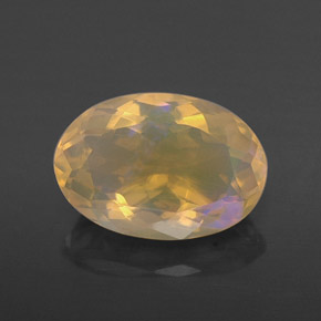 1.62캐럿 천연 멀티컬러 오팔, 타원형 컷, 10.5×7.2 mm, 투명한