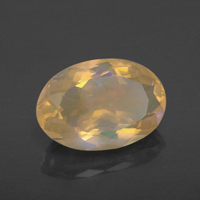 1.62캐럿 천연 멀티컬러 오팔, 타원형 컷, 10.5×7.2 mm, 투명한