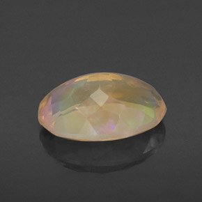1.62캐럿 천연 멀티컬러 오팔, 타원형 컷, 10.5×7.2 mm, 투명한
