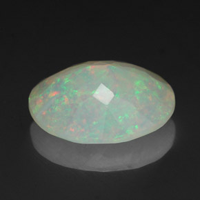 1.53캐럿 천연 멀티컬러 오팔, 투명한, 10.6×8.6 mm, 투명/반투명