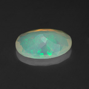 1.12캐럿 천연 멀티컬러 오팔, 투명한, 10.6×7.6 mm, 투명/반투명