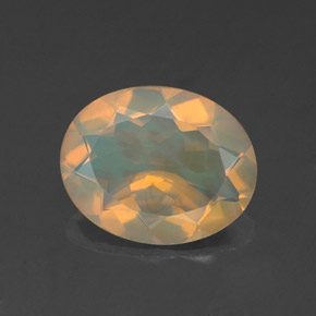 1.39캐럿 천연 멀티컬러 오팔, 투명한, 10.1×8.1 mm, 투명/반투명