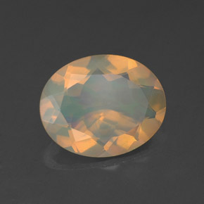 1.39캐럿 천연 멀티컬러 오팔, 투명한, 10.1×8.1 mm, 투명/반투명