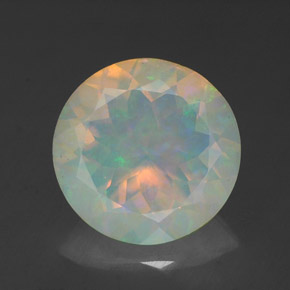 1.92캐럿 천연 멀티컬러 오팔, 투명한, 10.06 mm, 투명/반투명
