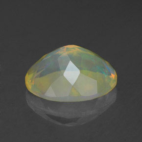 1.66캐럿 천연 멀티컬러 오팔, 타원형 컷, 10.1×8.1 mm, 투명한
