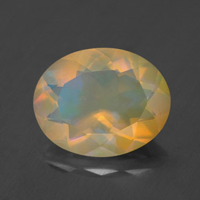 1.54캐럿 천연 멀티컬러 오팔, 투명한, 10.1×8.1 mm, 투명/반투명